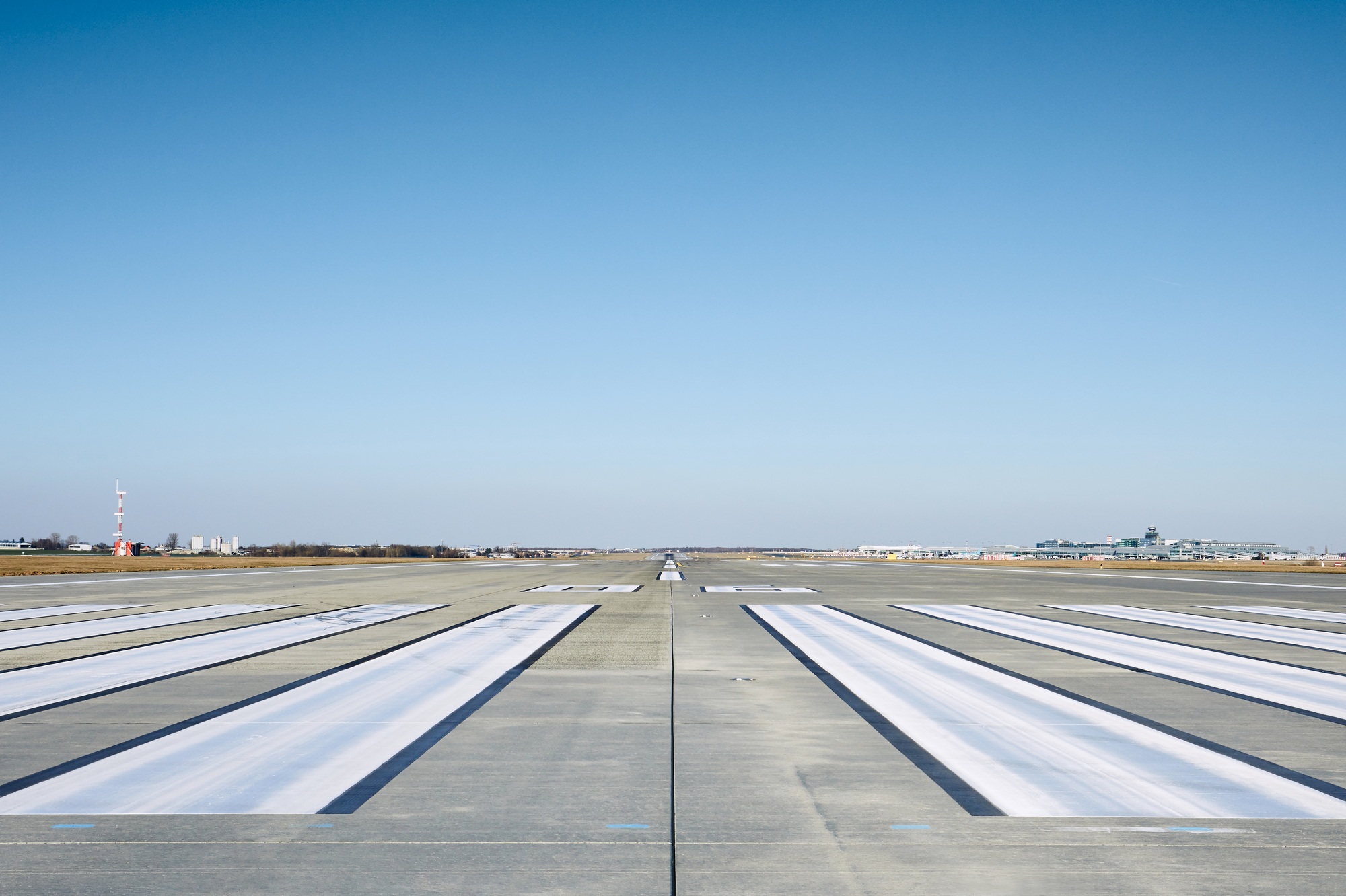Surface level of airport runway